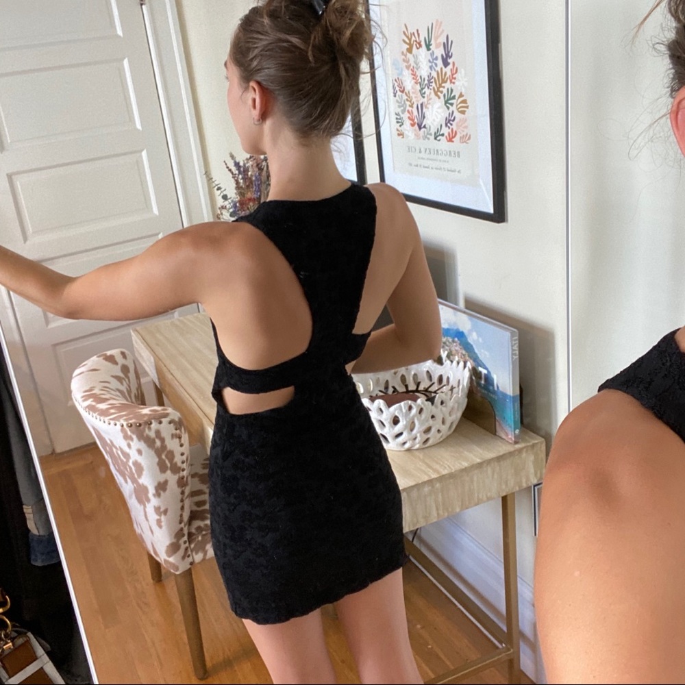 Free People Open-back Black Dress